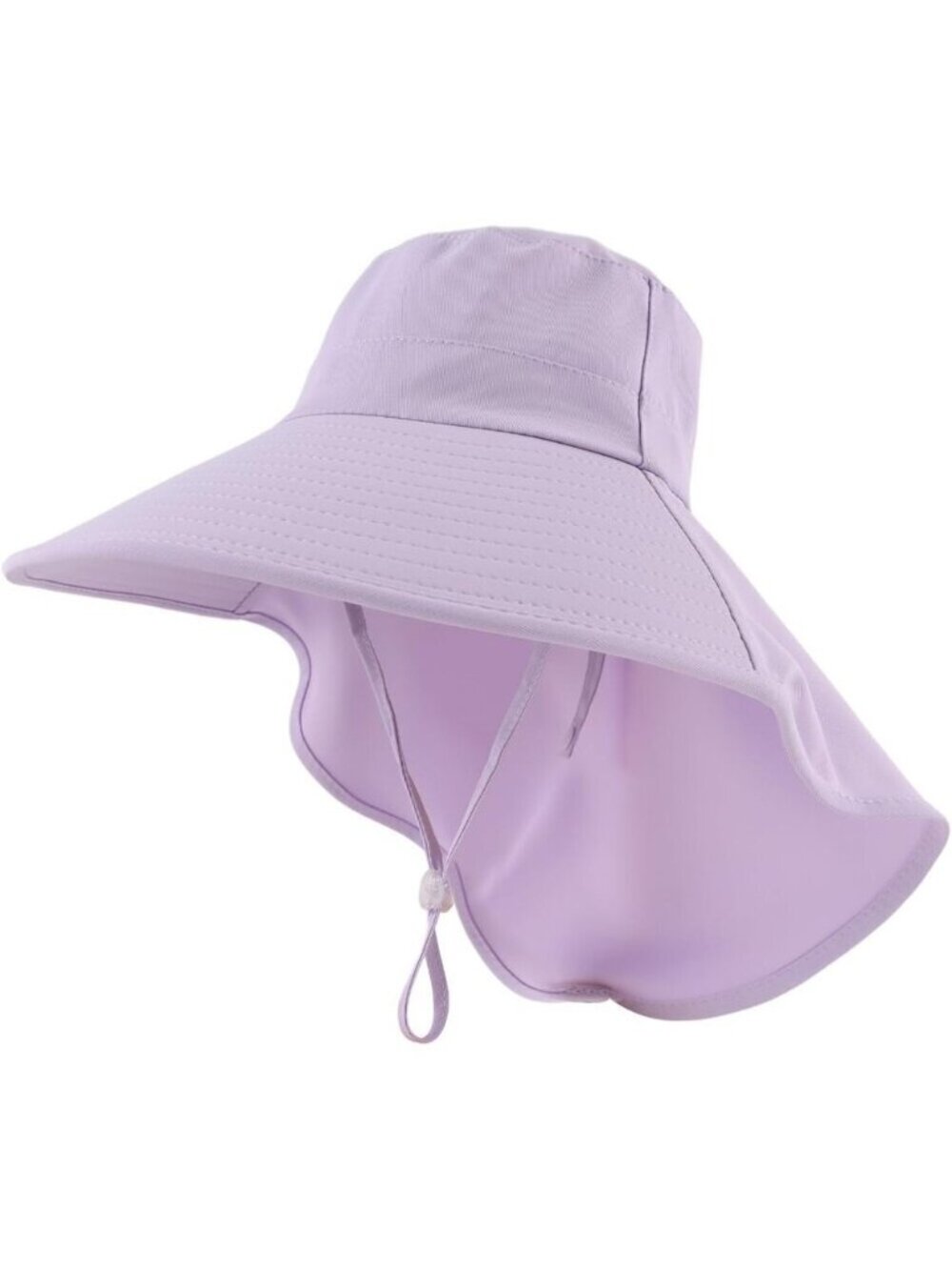 Women's Purple 100% Polyester Wide Brim Uv Protection With Chin Strip Beach Hat